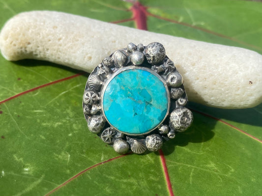 Mermaid Treasure Blue Spiny Oyster Turquoise Ring