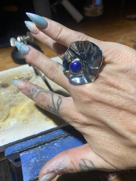 Lily Pad Lapis Lazuli Ring